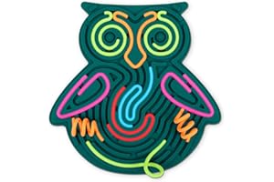 ANPOLE Sensory Activity Board Toy for Kids 3+, Develops Dexterity & Creativity, Silicone Fidget Toy for Calming, Stress, Anxiety, ADHD & Autism, Silent, No Mess, Busy Board with 18 Strings