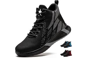 PAQOZKC Chaussure de Securite Homme Femmes Montante Confortable Basket de Sécurité Ultra Légère Chaussures de Travail