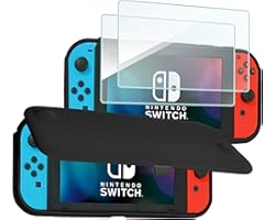 ProCase for Nintendo Switch Flip Cover with 2 Tempered Glass Screen Protectors, Protective Flip Case with Magnetically Detach