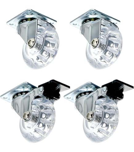SOTECH Möbelrollen 50mm - 4 Stück Lenkrollen Transparent Bis 140kg
