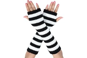 Suxgumoe Women Arm Warmers Knitted Long Sleeve Fingerless Gloves Winter Wrist Warmer with Thumb Hole for Women and Girls