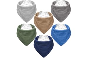 NISXABEBE Muslin Baby Bibs 6 Pack Dribble Bandana Bibs Cotton Drool Bibs for Teething Soft and Absorbent with Adjustable Snaps