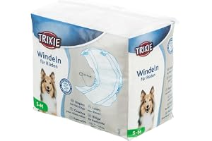 Trixie Blöjor för Hundar, 12 st, Vit | Engångsblöjor för hanhundar med elastiskt band och självhäftande fästen.