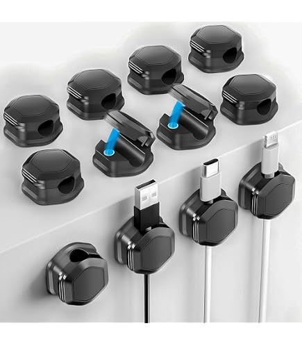 6 Stück Kabelhalter Selbstklebend & Magnetisch – Für Schreibtisch, Nachttisch, Küche & Büro