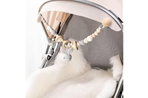 Artlatu Kinderwagenkette Holz mit Kinderwagenkette Junge/Mädchen Holz Spielzeug Kinderwagen Kette