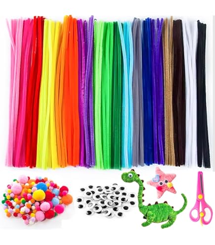 Cure Pipe Lot De 200 Cure-pipes En Chenille Pour Loisirs Créatifs, Décorations Artisanales, Cure-pipes à Paillettes, Fournitures Artisanales, Cure-pipes Colorés Pour Travaux Manuels Fil Chenille