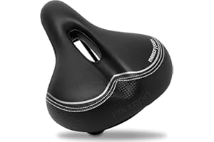 Bikeroo Padded Bike Seat - Universal, Soft Padded, Comfortable Bike Saddle for Men and Women - Compatible with Peloton, Stationary Bikes, Exercise & Mountain Bikes