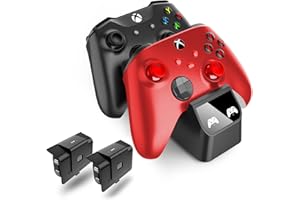 6AMLIFESTYLE Xbox Controller Charger Station for Xbox Series X S/Xbox One with Rechargeable Battery 2 Pack & 4 Battery Cover Xbox One Charging Station for Xbox 1/S/X/Elite Wireless Remote
