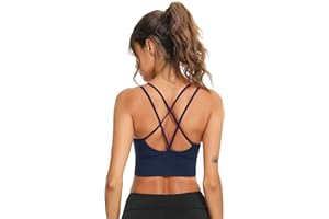 Sykooria Reggiseno Sportivo Donna Top Reggiseno Senza Ferretto con Imbottito Top Fitness Supporto Bustino per Yoga Running S-XL