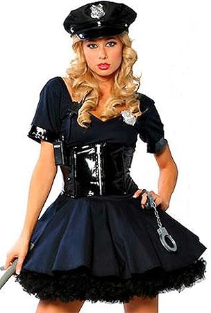Ladies Police Woman Uniform Fancy Dress Up Costume Womens Cop ...