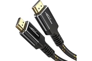 KabelDirekt – Cable HDMI 2.1 8K/4K – 3m – Conectores Metálicos Antichoque y Diseño Trenzado (8K@60Hz, Ultra Alta Velocidad/48G, Última Generación, Ideal para PS5/XBO, Monitor/TV/Proyector, Negro)