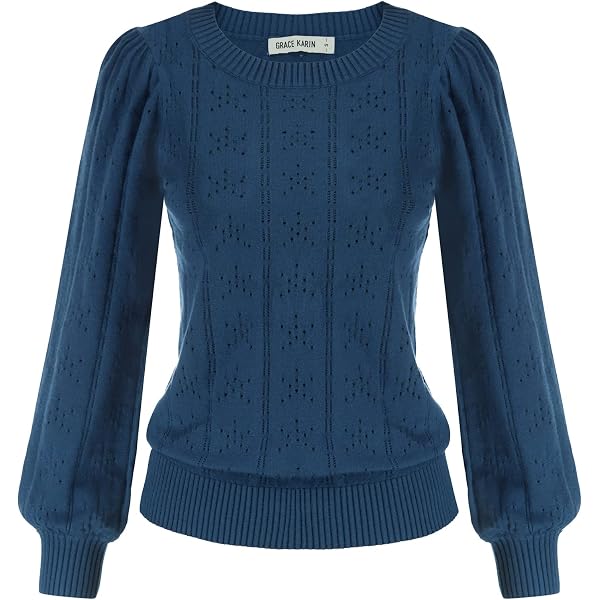 GRACE KARIN Pull Manches Courtes Femme Col V – Tricot Léger Respirant, Design Crochet Creux Élégant – Haut Été Chic Et Confortable