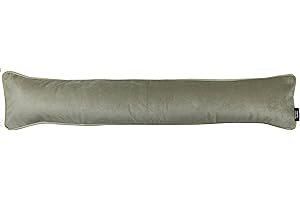 McAlister Textiles Paraspifferi Stoffa Sottoporta Velluto | Salsicciotto Imbottito Tessuto | 18cm x 136cm | Tubo Sottofinestra Colorato | Accessorio Home Décor Porta Ingresso | Beige