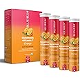 BLUSHLIN Glutathione Tablets for Skin Glowing 500mg with Vitamin C | 30 Effervescent Tablets | Antioxidants for a Clear & Glowing Complexion for Women, Men | Sugar-Free, Gluta Glow (60 Count (Pack of 4), Orange)
