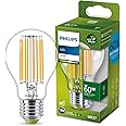 PHILIPS LED Ultra Efficient Light Bulb A Label Energy Rating [White 3000K - E27 Edison Screw] 40W A60 Clear for Indoor Home Lighting.