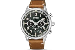 CITIZEN - Męski - zegarek analogowy - zegarek - stal - skórzany pasek - kolor srebrny - 43 mm