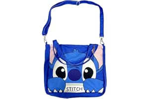 PQKL-party Bolso Stitch Niña, Stitch Bolso Bandolera Niña, Stitch Bolso Bandolera de Lona, Bolsa Mujer, Correa de Hombro Ajustable,Playa,Multifunción Bolso Stitch Regalos per Navidad de Cumpleaños