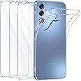 FLLAO Cover Compatibile con Samsung Galaxy A15 5G /4G con 3 Pellicola Vetro Temperato, Custodia Trasparente Ultra Sottile Sil