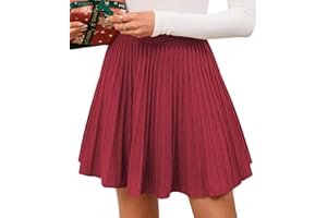 Adigaber Gonne Mini da Donna Vita Alta Gonna a Pieghe in Maglia Linea A Gonna Invernale Elastico in Vita