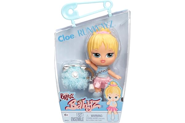 Bratz Babyz Runwayz Poupée - Cloe - 1 Poupée Mannequin à Collectionner avec Une Tenue Élégante, Petite Poupée Mignonne avec Un Collier Porte-Clés - Jouet pour Enfants De 6 Ans et Plus