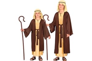 W WIDMANN MILANO Party Fashion - costume da bambino Giuseppe, pastore, tunica, rappresentazione della natività, figura della Bibbia, pastore, costumi di carnevale