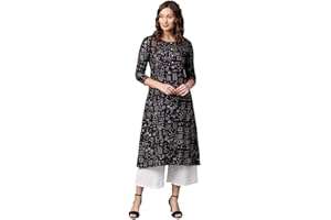 NITIMATTA Indian Kurta Set für Damen Designer gerade 3/4 Ärmel Kurta Tunika Tops mit Palazzos