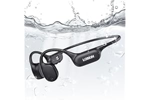 LOBKIN Bone Conduction Headphones, Swimming Headphones Underwater, IPX8 Waterproof Bluetooth 5.4 Open Ear Headpohnes with Mic, 32GB MP3 Player Memory for Swimming, Running, Cycling
