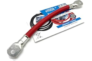 eXODA Câble de batterie 70 mm² 20cm avec cosses M8 Rouge Câble de batterie flexible en 99 pour cent cuivre pour voiture bateau moto fiabilité et sécurité