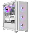 iONZ KZ10W PC Gaming Case, ATX - High Airflow Mesh, with Tempered Glass and 4 RGB 120mm Fans - White V2
