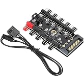 Lunatic 8849 10 Port Fan Power Sata G&uuml;&ccedil; Switch Pwm &Ccedil;oklayıcı, Sata power 10 Port soğutma fan splitter hub, PC bilgisayar soğu