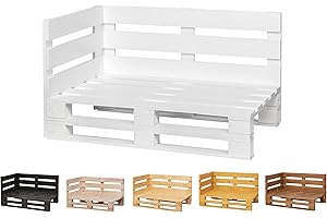 PALETS TALAVERA Chaise Longue Sofa Palets geschliffen und gebürstet Innen/Außen neuer Palettensessel / Sofa für Patio (120 cm x 60 cm, weiß)