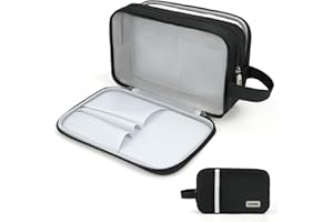 Carttiya Neceser Hombre de Viaje, Impermeable Neceser Maquillaje Grande Toiletry Bag Viaje Organizador Cosmetic Bag Homem Bolsa de Aseo (5.51L, Negro)