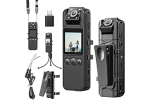 BOBLOV A26 Mini Body Camera with Rotation Lens, Tripod, 1080P Small Body Cams with Night Vision, 6 Hrs Video Recording, Personal Body Worn Camera for Service, Delivery Recording, Collect Evidence