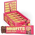 Misfits Vegan Protein Bars, Cookie Butter - Updated Recipe | Low Sugar & Carb, High Fibre Snacks | Pack of 15