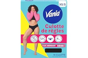 Vania | Culotte de Règles Flux Abondant (Taille XS/S) – Culotte menstruelle confortable, absorbante et réutilisable – Culotte classique lavable en machine avec jusqu'à 12h de protection anti-Fuite