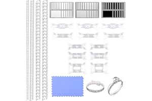 KINBOM 21 Sztuk Ring Size Adjusters, z Sciereczka do Polerowania Narzedzie Pomiarowe Niewidoczny Luzny Rozmiar Pierscionka Przezroczysty Reduktor Rozmiaru dla Obraczek Damskich