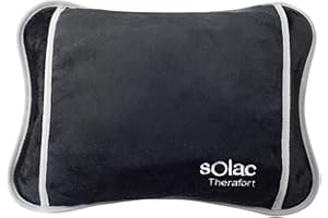 Solac CB8981 Caldea - Bolsa de agua térmica, 360 W, forma ergonómica, 120 minutos de autonomía, conector extraíble, tejido de tacto suave, tejido transpirable, uso universal, azul oscuro