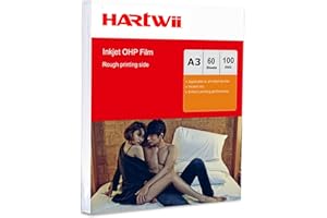 A3 OHP Film for Inkjet Printing - 60sheets Overhear Projector Transparency Film 420x297mm Hartwii