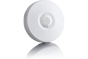 SEBSON PIR Sensor Outdoor IP65, Surface Ceiling mounted, Infrared Motion Detector, LED light suitable, Range 8m / 360°, max. 2000/1000W, white