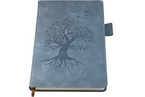 DXZZM A5 Ruled Notebook Journal - Hardcover Executive Notebooks with Premium Thick Paper, Tree of Life Design, 8.3"×5.7",360 Page, Perfect for Office Home School Business Writing & Note Taking (Blue)