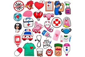 Hugwish 30pcs pins pour crocs infirmiere Pour Infirmière Médecine, infirmiere accessoires