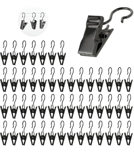 LOT DE PINCES ?? Rideaux Neuves 50 Pi??ces Crochets ?? Rideaux D??coration Porte EUR 10,01