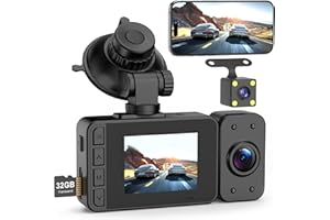 Dashcam Auto Vorne Hinten - Dash Cam 1080P Dasch Camera Kamera Mini Dascam mit Parküberwachung G-Sensor Autokamera Überwachung Car WiFi App Nachtsicht Loop-Aufnahm Ginarelo