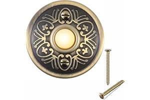 CWOQOCW Botón de timbre de bronce con cable de bronce, resistente a la intemperie, redondo, de metal, botón pulsador para el frente del hogar