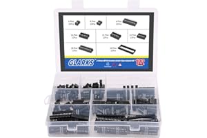 glarks 122pcs 2,54 mm Pitch DIP IC Sockets Lötversion Adapter Sortiment Kit (6/8/14/16/18/24/28/40 Pins)