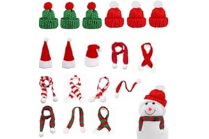 FYZSJWL 18 Stück Mini Weihnachtsmütze, Mini Weihnachtsmütze Und Schal Set, Flaschenverschluss, Lutscherhut, Mini-Strickmütze Des Weihnachten, für Tischdekoration Flaschen Zum Befüllen Weihnachten