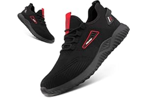 Hitmars Buty ochronne, męskie, robocze, damskie, stalowe noski, buty do gotowania, wygodne, sportowe, do kuchni, antypoślizgowe, do pracy, czarne, EU36-48