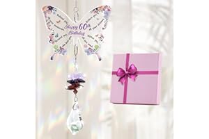 KAAYEE 60th Birthday Gifts for Women, Unique Butterfly Crystal Suncatcher 1965 Gift for Her, Inspirational 60 Year Old Presents for Mum Sister Friend (60th)