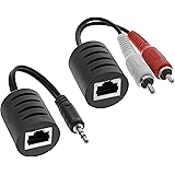 InLine 89003 Audio über RJ45 passiv, 2x Cinch 1x Klinke 3,5mm / RJ45 Buchse, max. 50m, 2er Pack