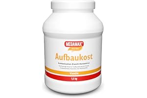 ‎MEGAMAX NUTRITION MEGAMAX Aufbaukost Vanille 1.5 kg Ideal zur Kräftigung bei Untergewicht Proteinpulver zur Zubereitung eines fettarmen Kohlenhydrat-Eiweiß-Getränkes für Muskelmasse u. Muskelaufbau Gewichtszunahme